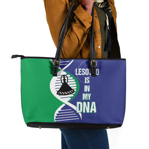 Lesotho Is In My DNA Leather Tote Bag