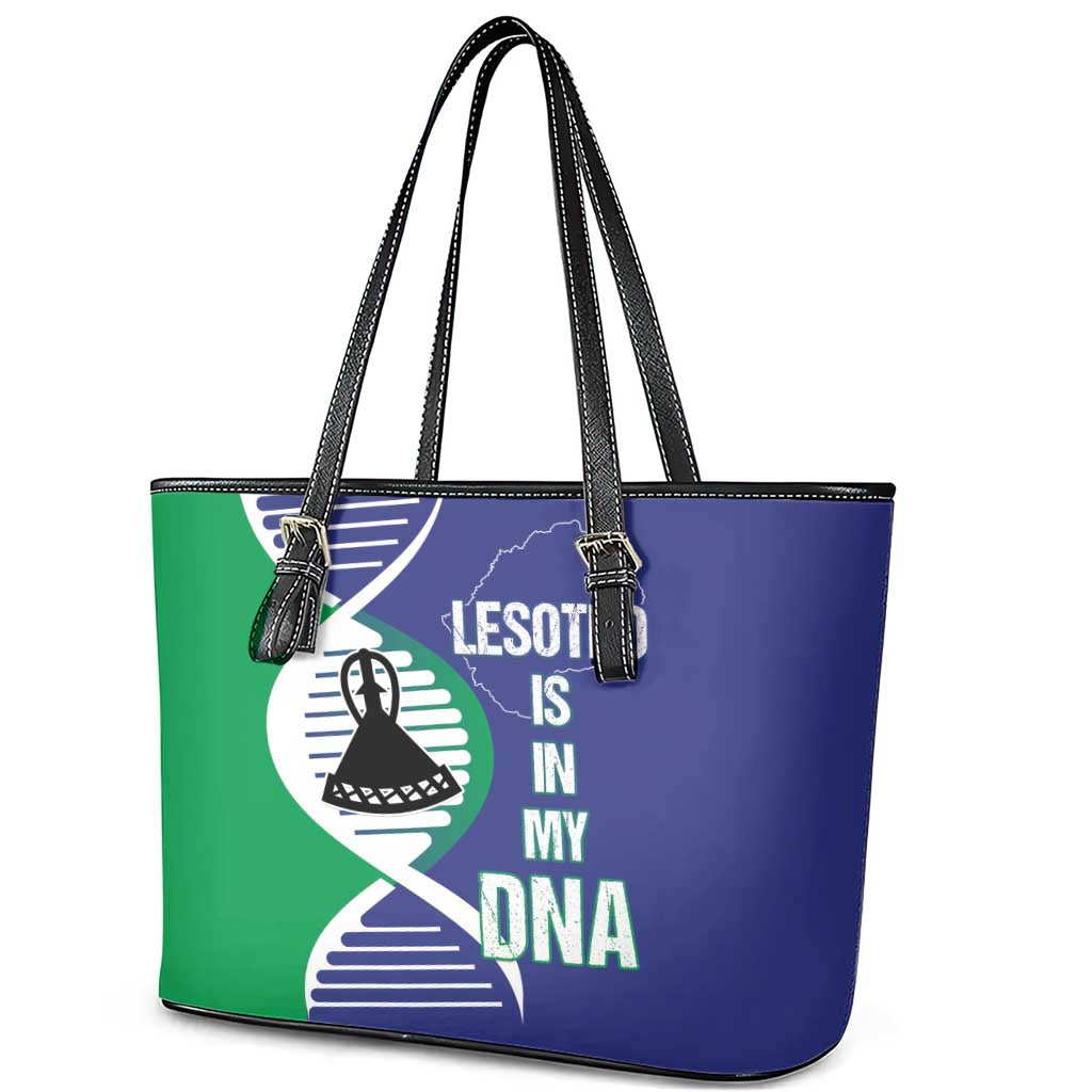 Lesotho Is In My DNA Leather Tote Bag