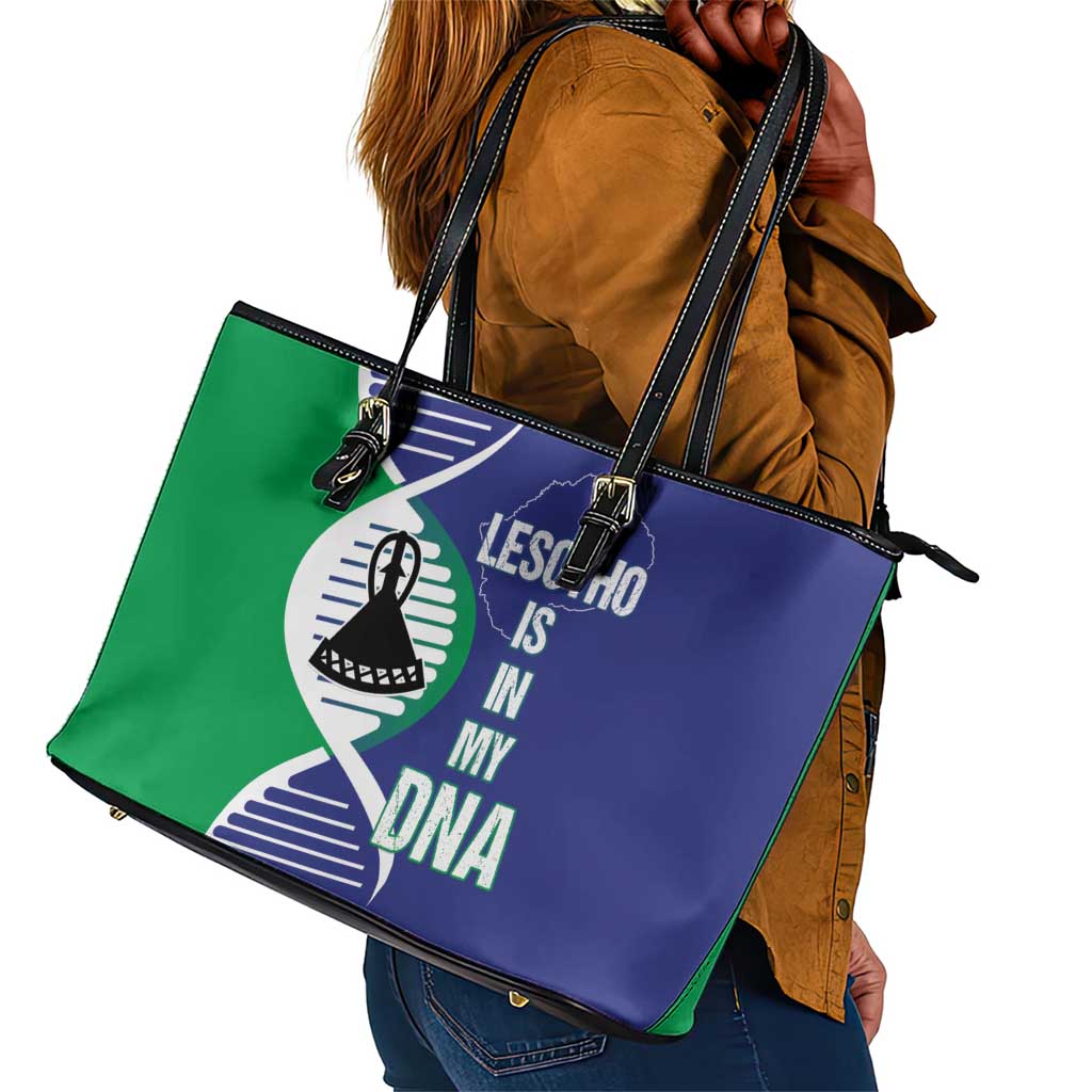 Lesotho Is In My DNA Leather Tote Bag
