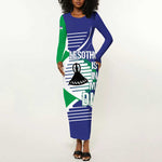 Lesotho Is In My DNA Long Sleeve Bodycon Dress LT15