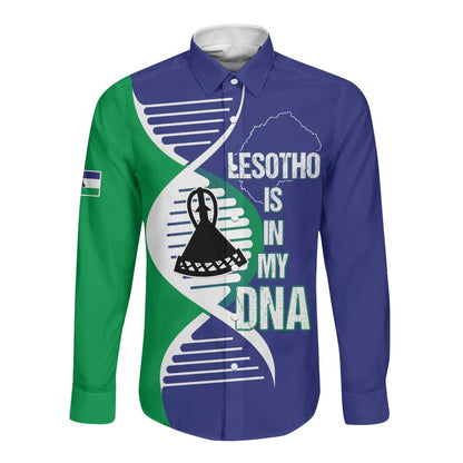 Lesotho Is In My DNA Long Sleeve Button Shirt