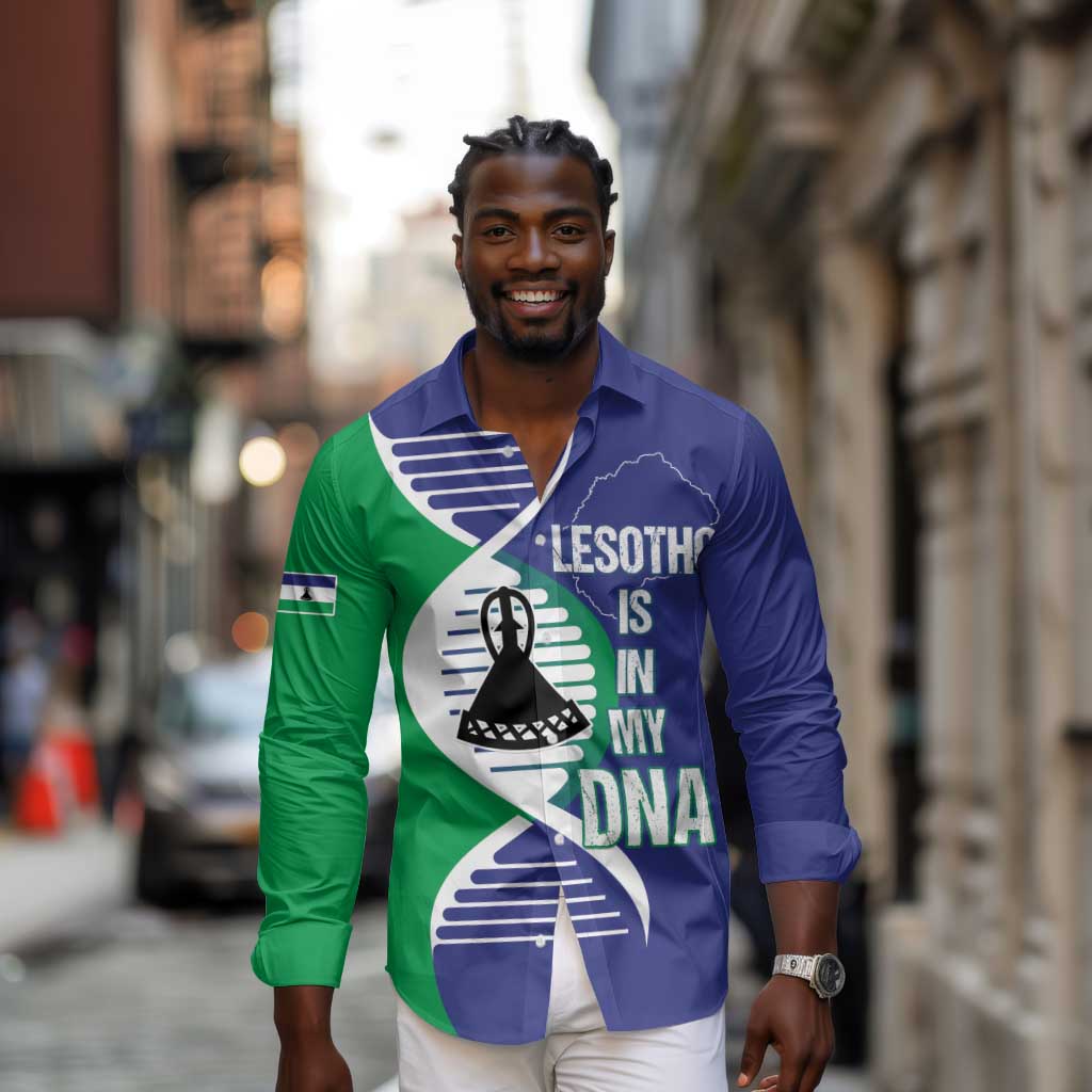 Lesotho Is In My DNA Long Sleeve Button Shirt