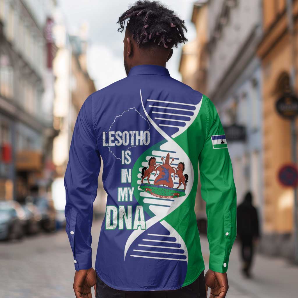 Lesotho Is In My DNA Long Sleeve Button Shirt