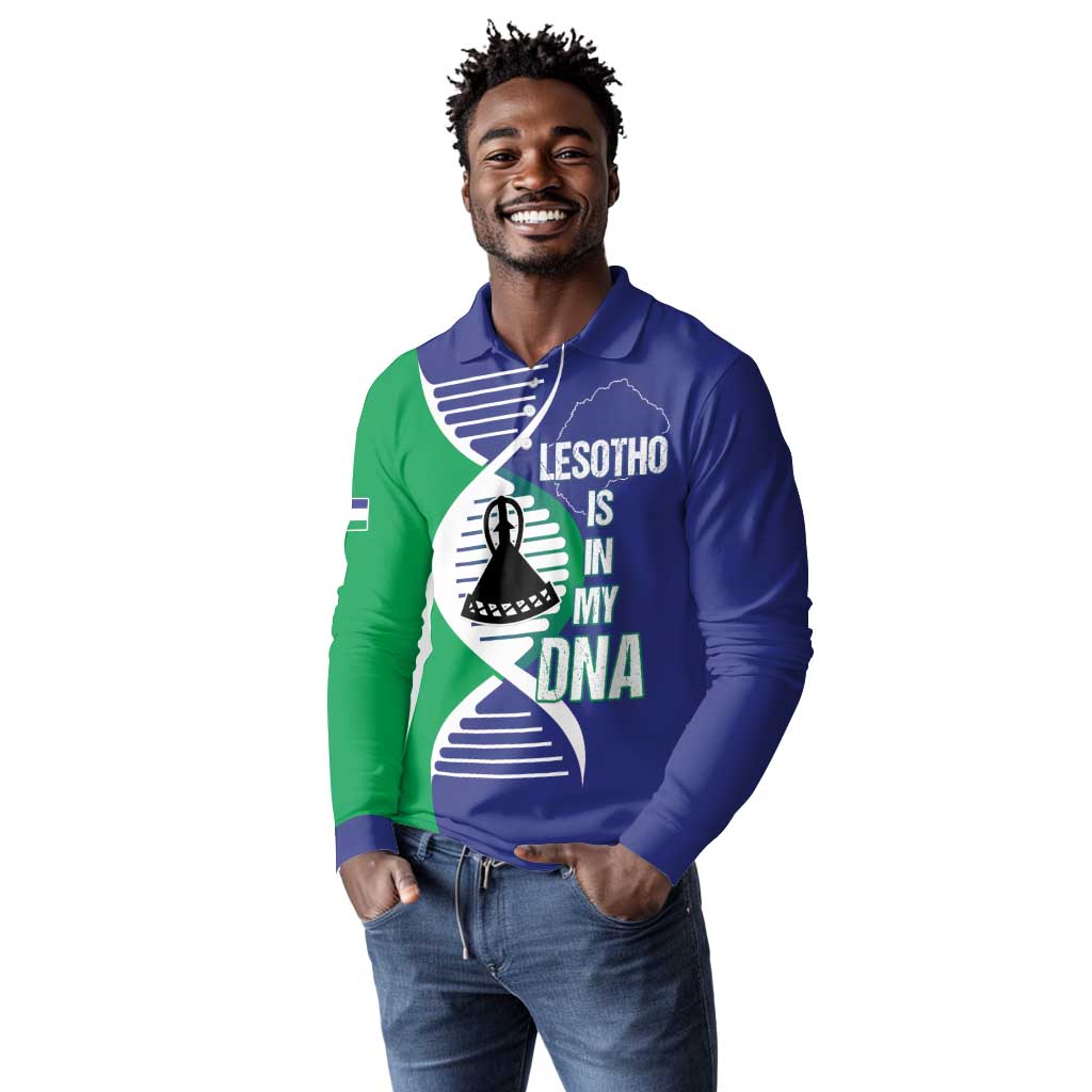 Lesotho Is In My DNA Long Sleeve Polo Shirt