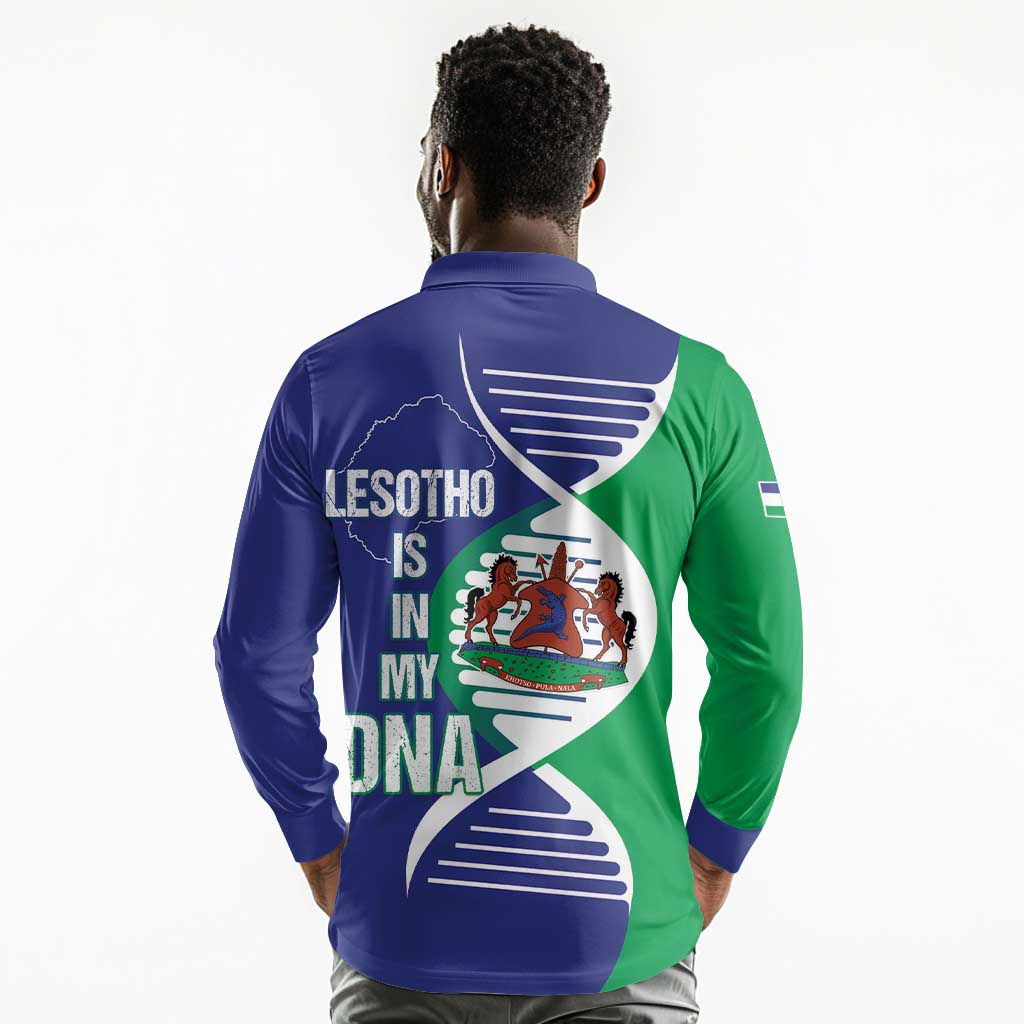 Lesotho Is In My DNA Long Sleeve Polo Shirt