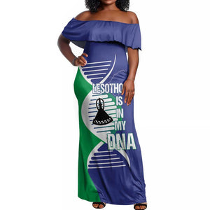 Lesotho Is In My DNA Off Shoulder Maxi Dress