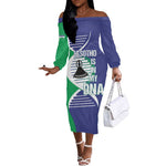 Lesotho Is In My DNA Off The Shoulder Long Sleeve Dress