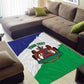 Personalised Afro Lesotho Area Rug Coat Of Arms With Map - Grunge Style