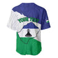 Personalised Afro Lesotho Baseball Jersey Coat Of Arms With Map - Grunge Style