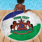 Personalised Afro Lesotho Beach Blanket Coat Of Arms With Map - Grunge Style
