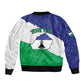 Personalised Afro Lesotho Bomber Jacket Coat Of Arms With Map - Grunge Style