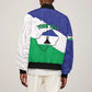 Personalised Afro Lesotho Bomber Jacket Coat Of Arms With Map - Grunge Style