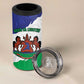 Personalised Afro Lesotho 4 in 1 Can Cooler Tumbler Coat Of Arms With Map - Grunge Style
