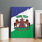 Personalised Afro Lesotho Canvas Wall Art Coat Of Arms With Map - Grunge Style