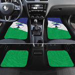 Personalised Afro Lesotho Car Mats Coat Of Arms With Map - Grunge Style