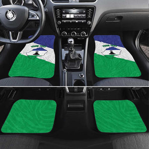 Personalised Afro Lesotho Car Mats Coat Of Arms With Map - Grunge Style