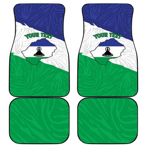 Personalised Afro Lesotho Car Mats Coat Of Arms With Map - Grunge Style