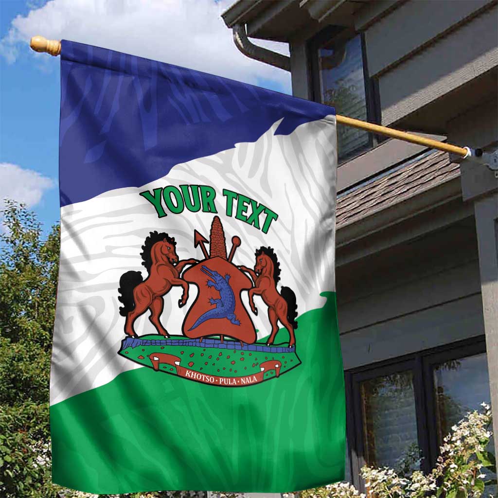 Personalised Afro Lesotho Garden Flag Coat Of Arms With Map - Grunge Style
