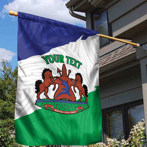 Personalised Afro Lesotho Garden Flag Coat Of Arms With Map - Grunge Style