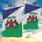 Personalised Afro Lesotho Garden Flag Coat Of Arms With Map - Grunge Style