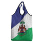 Personalised Afro Lesotho Grocery Bag Coat Of Arms With Map - Grunge Style