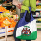 Personalised Afro Lesotho Grocery Bag Coat Of Arms With Map - Grunge Style