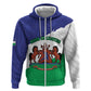 Personalised Afro Lesotho Hoodie Coat Of Arms With Map - Grunge Style