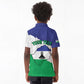 Personalised Afro Lesotho Kid Polo Shirt Coat Of Arms With Map - Grunge Style