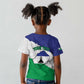 Personalised Afro Lesotho Kid T shirt Coat Of Arms With Map - Grunge Style