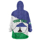 Personalised Afro Lesotho Kid Wearable Blanket Hoodie Coat Of Arms With Map - Grunge Style