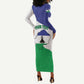 Personalised Afro Lesotho Long Sleeve Bodycon Dress Coat Of Arms With Map - Grunge Style LT15
