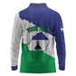 Personalised Afro Lesotho Long Sleeve Polo Shirt Coat Of Arms With Map - Grunge Style
