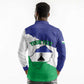 Personalised Afro Lesotho Long Sleeve Polo Shirt Coat Of Arms With Map - Grunge Style