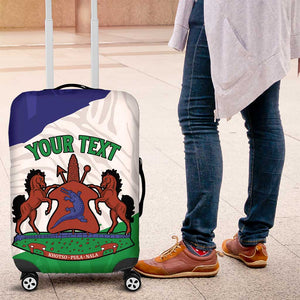 Personalised Afro Lesotho Luggage Cover Coat Of Arms With Map - Grunge Style