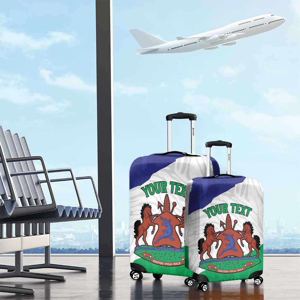 Personalised Afro Lesotho Luggage Cover Coat Of Arms With Map - Grunge Style