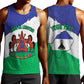 Personalised Afro Lesotho Men Tank Top Coat Of Arms With Map - Grunge Style