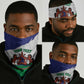 Personalised Afro Lesotho Neck Gaiter Coat Of Arms Map - Grunge Style LT15