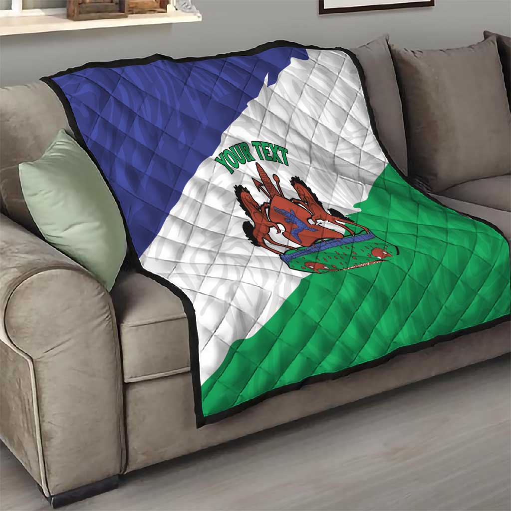 Personalised Afro Lesotho Quilt Coat Of Arms With Map - Grunge Style