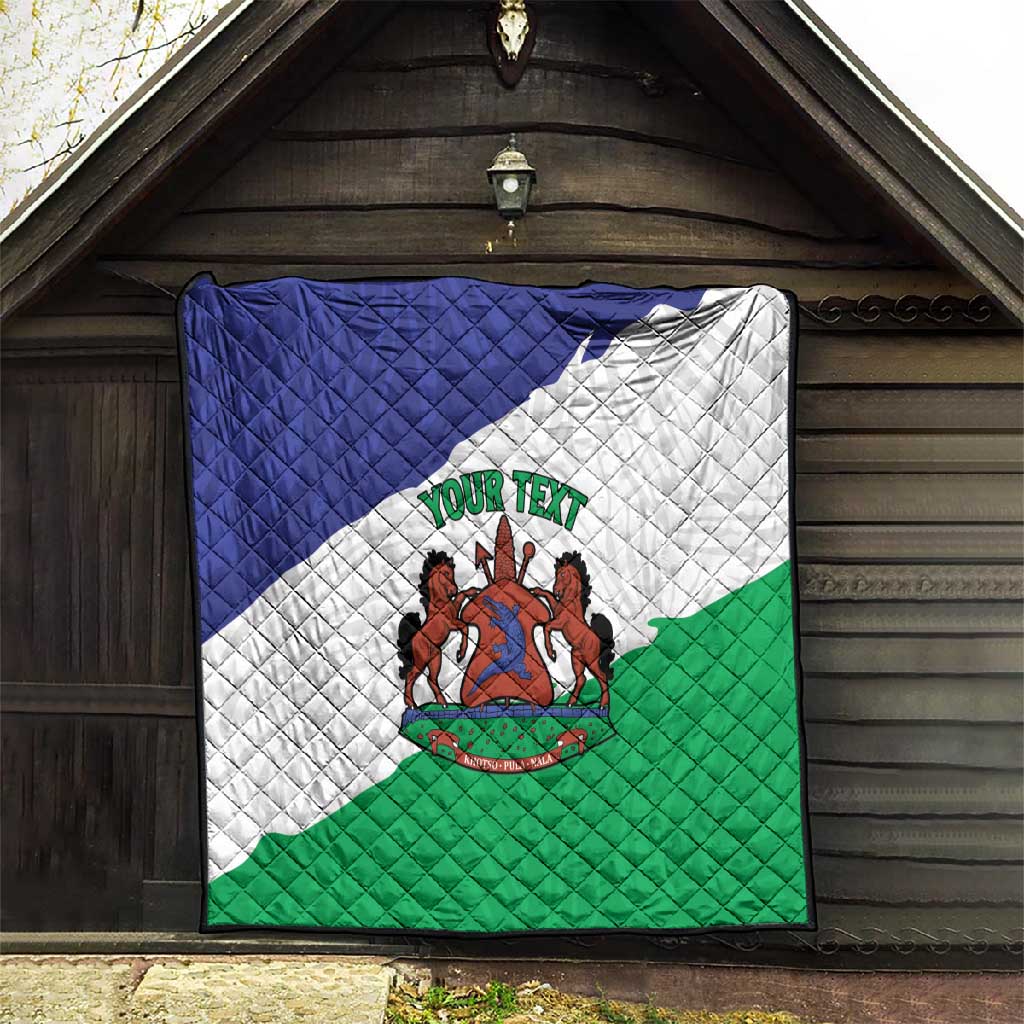 Personalised Afro Lesotho Quilt Coat Of Arms With Map - Grunge Style