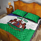 Personalised Afro Lesotho Quilt Bed Set Coat Of Arms With Map - Grunge Style
