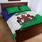 Personalised Afro Lesotho Quilt Bed Set Coat Of Arms With Map - Grunge Style