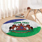 Personalised Afro Lesotho Round Carpet Coat Of Arms With Map - Grunge Style