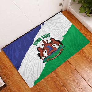 Personalised Afro Lesotho Rubber Doormat Coat Of Arms With Map - Grunge Style