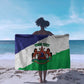 Personalised Afro Lesotho Sarong Coat Of Arms With Map - Grunge Style
