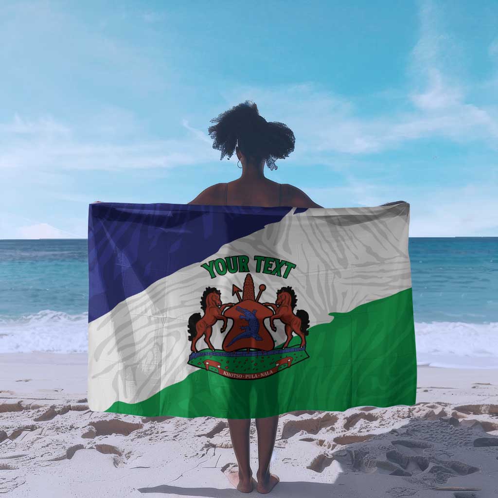 Personalised Afro Lesotho Sarong Coat Of Arms With Map - Grunge Style