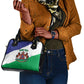 Personalised Afro Lesotho Shoulder Handbag Coat Of Arms With Map - Grunge Style