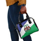 Personalised Afro Lesotho Shoulder Handbag Coat Of Arms With Map - Grunge Style