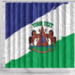 Personalised Afro Lesotho Shower Curtain Coat Of Arms With Map - Grunge Style