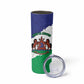Personalised Afro Lesotho Skinny Tumbler Coat Of Arms With Map - Grunge Style