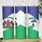 Personalised Afro Lesotho Skinny Tumbler Coat Of Arms With Map - Grunge Style